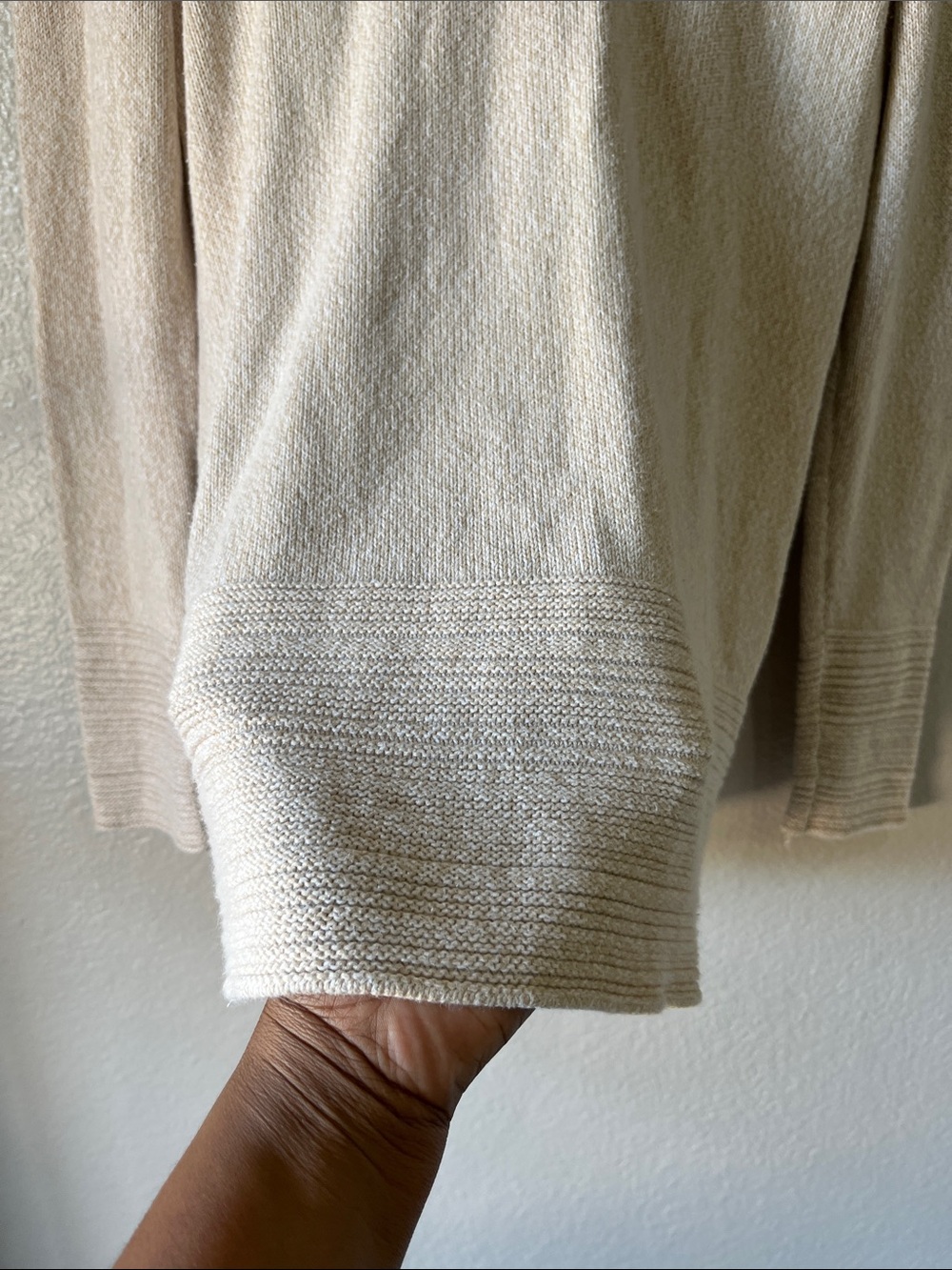 Calvin Klein Cream Cowl Neck Sweater Sz L Comfy Office Casual Bohemian knit - Picture 7 of 9